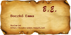 Boczkó Emma névjegykártya